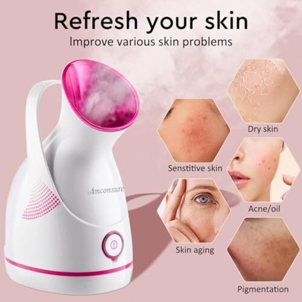 Facial Steamer - Nano Ionic Face Steamer Warm Mist Steamer For Home Sauna Spa, - Picture 3 of 5